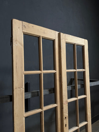 Antique Raised Panel Glass French Doors - 44x85.5 - N775
