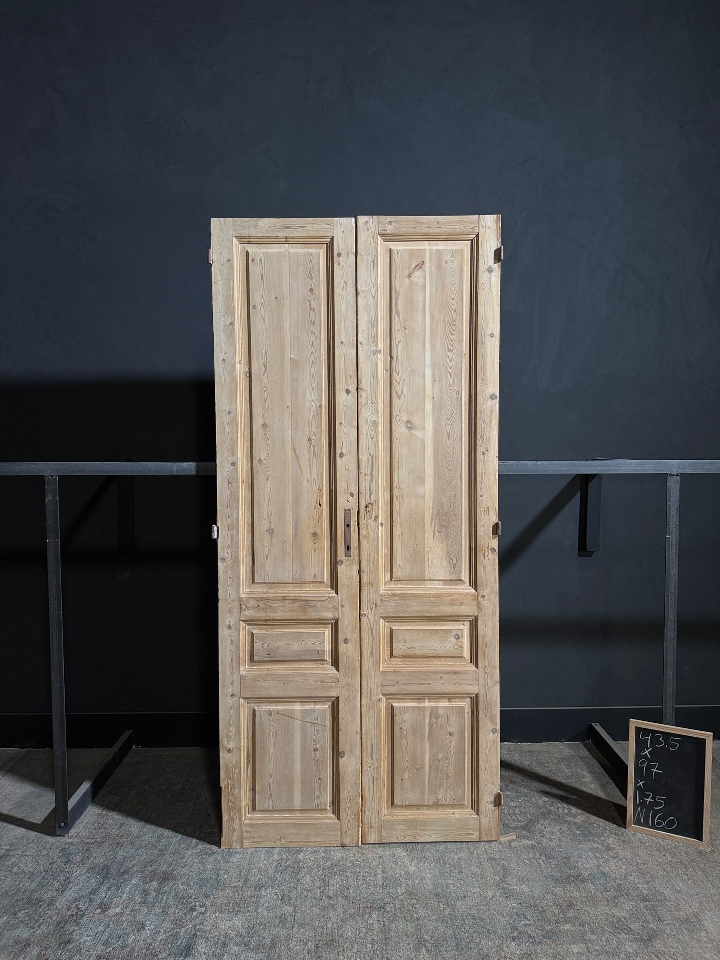 Antique 3 Panel Solid Double Doors - 43.5x97 - N160