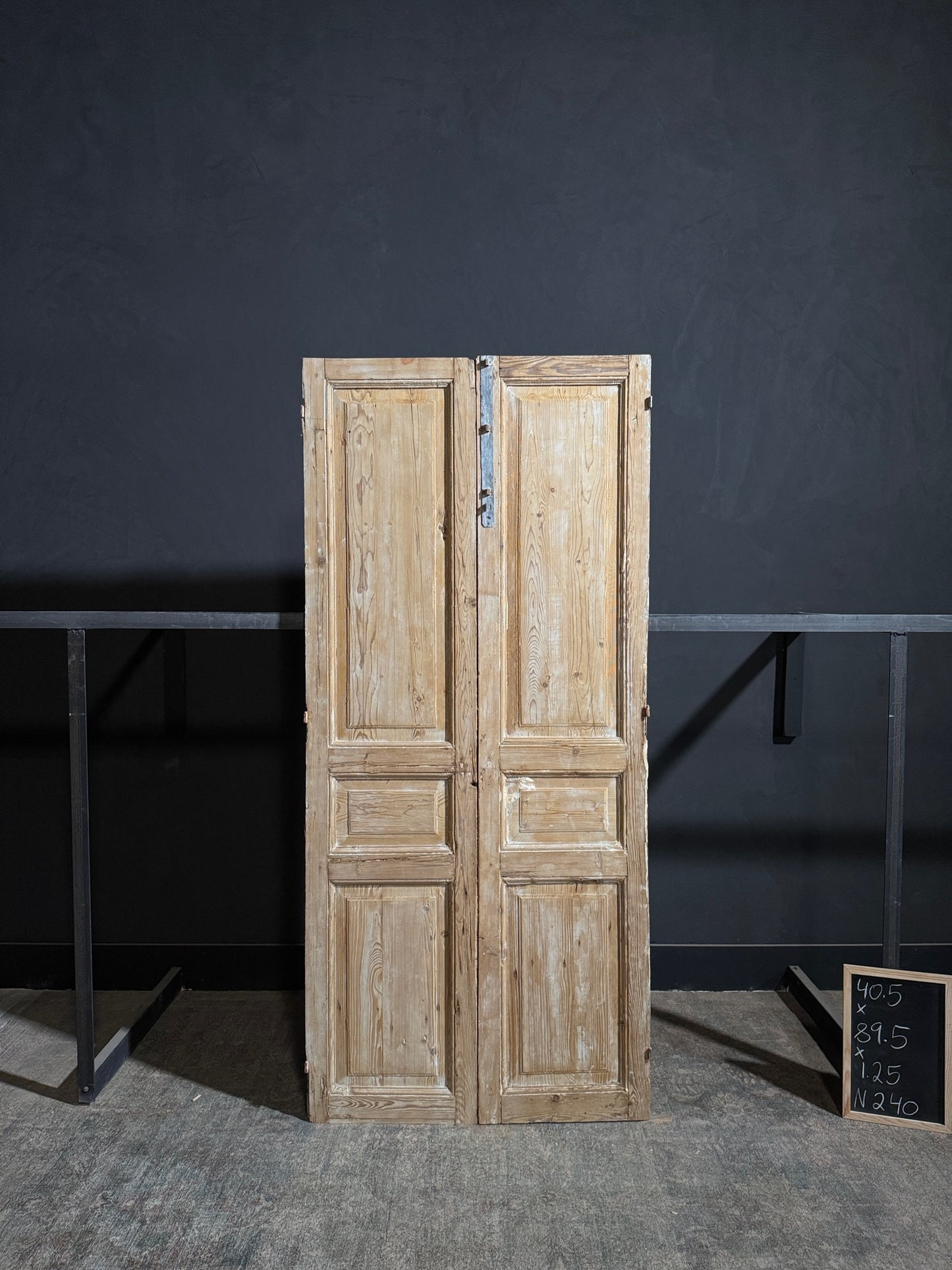 Antique 3 Panel Solid Double Doors - 40.5x89.5 - N240