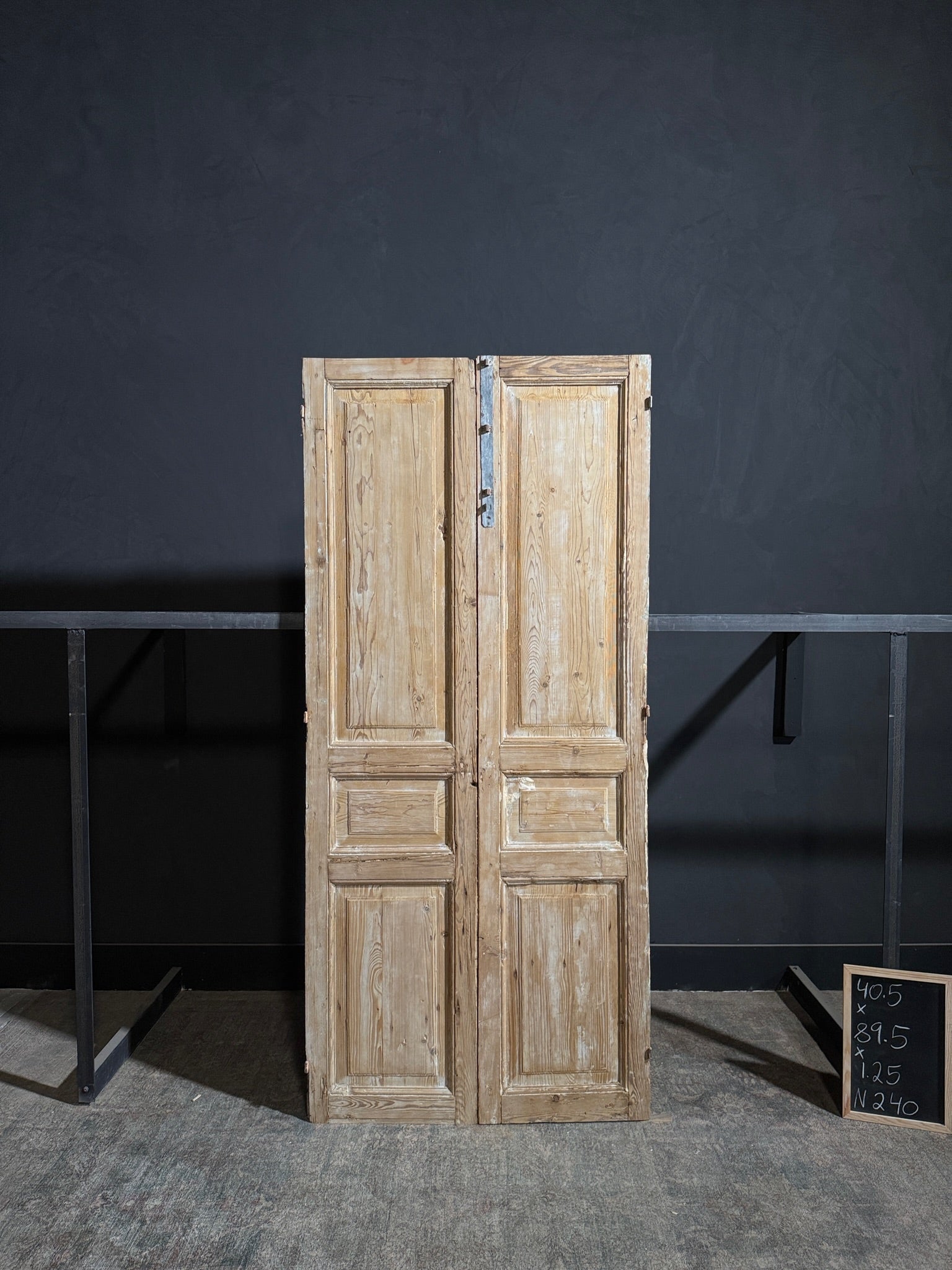 Antique 3 Panel Solid Double Doors - 40.5x89.5 - N240