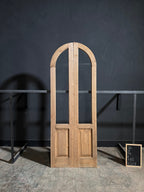 Handcrafted 2 Panel Arched Glass Double Doors - 36x96 - N207