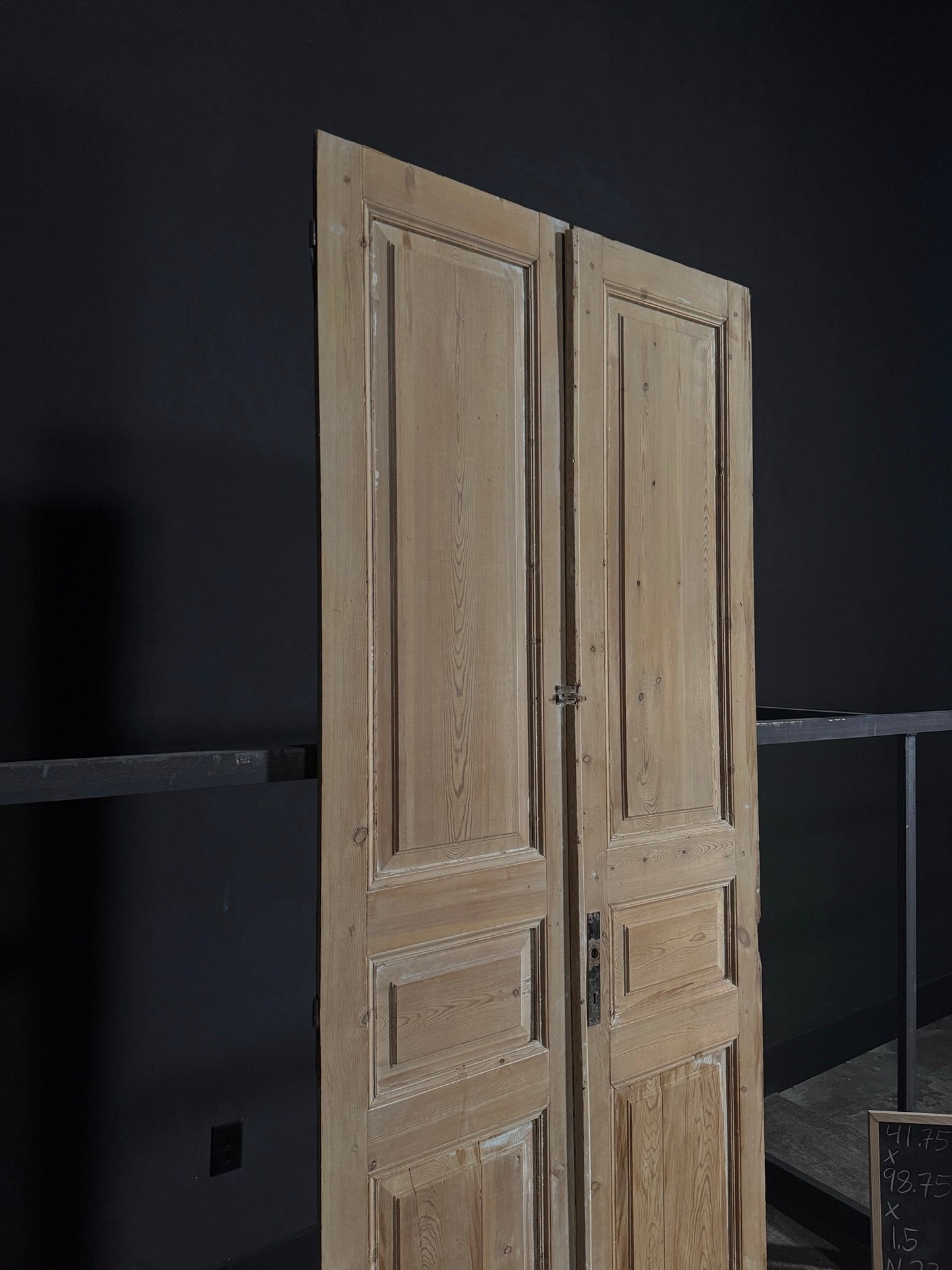 Antique Iron 3 Panel Double Doors - 41.75x98.75 - N23