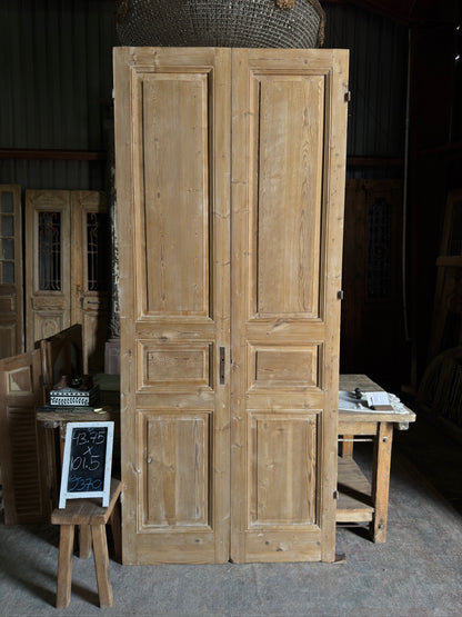 3 Panel Antique Solid French Doors - 43.75x101.5 J370