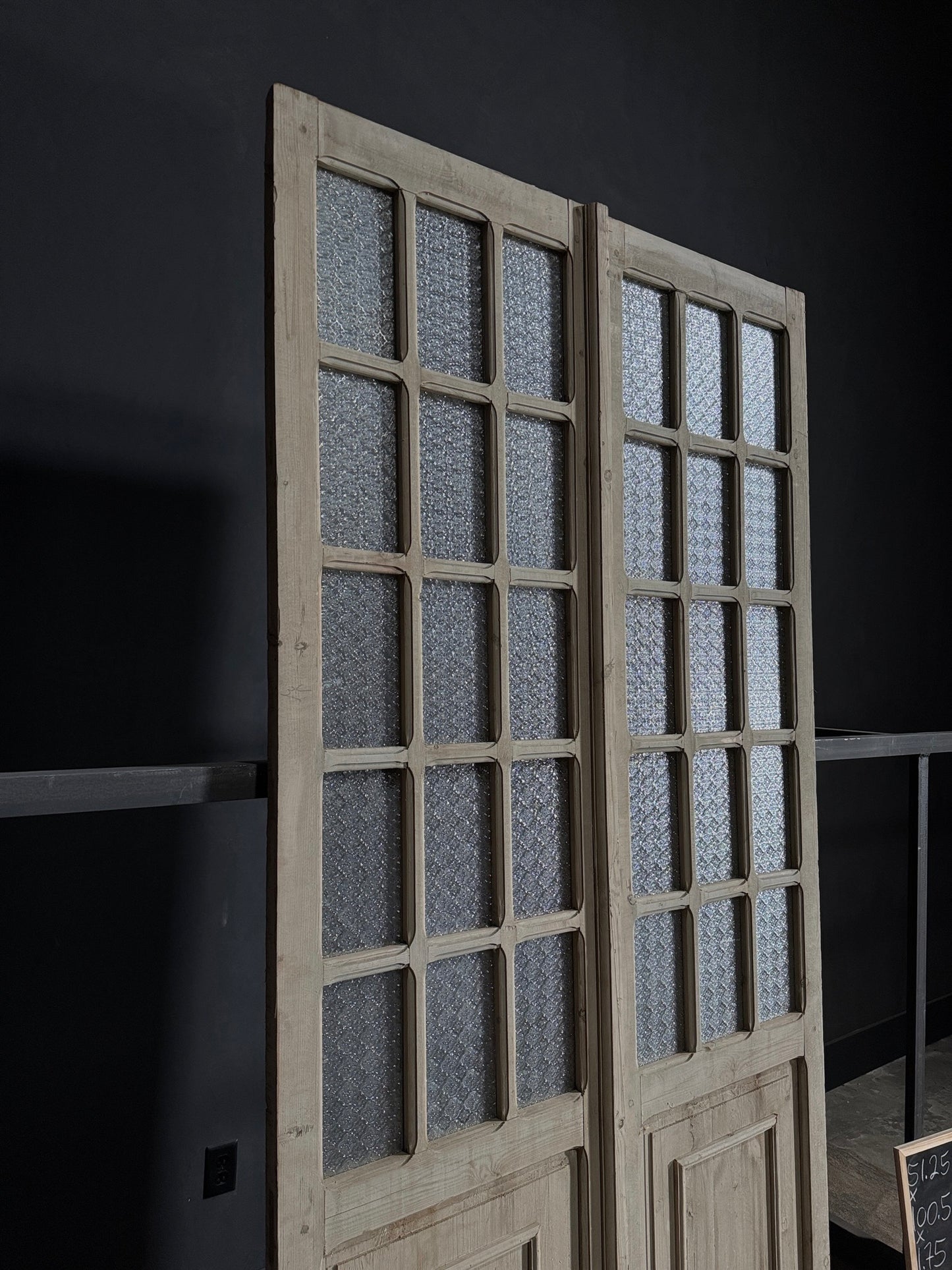 Antique Obscured Glass 7 Lite French Doors - 51.25x100.5 - N59