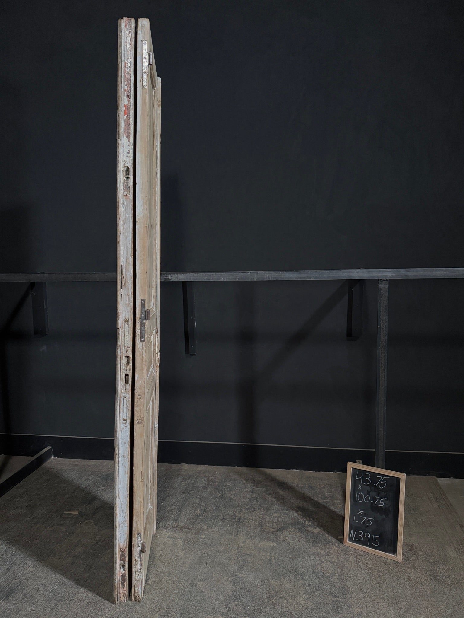 Antique 3 Panel Solid Double Doors - 43.75x100.75 - N395
