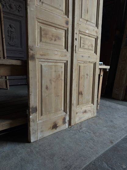 3 Panel Antique Solid French Doors - 43x98 - L351
