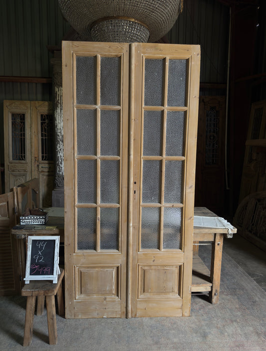 Classic Antique Glass French Doors - 44x92 J499
