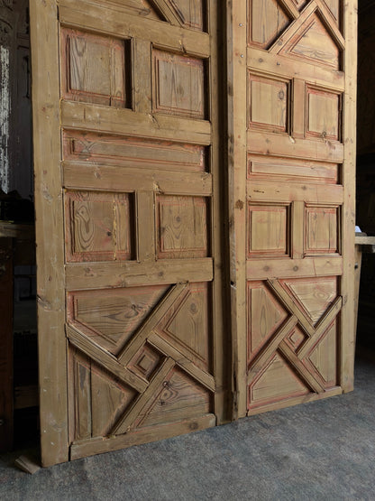 Antique Moraccan Carved Solid Doors - 68x87 J93