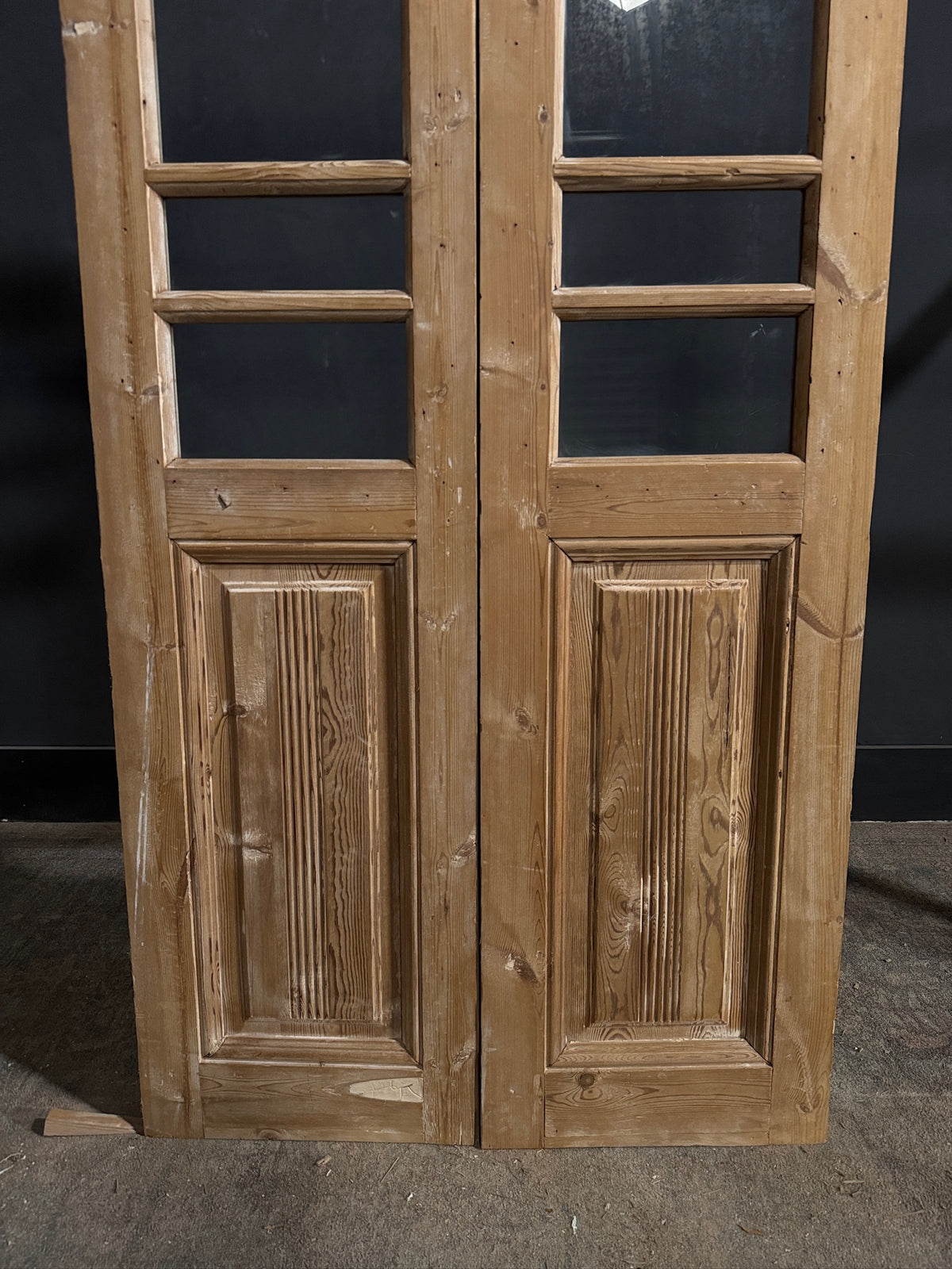 Antique Fluted 4 Lite French Doors - 35.5x77 - N683