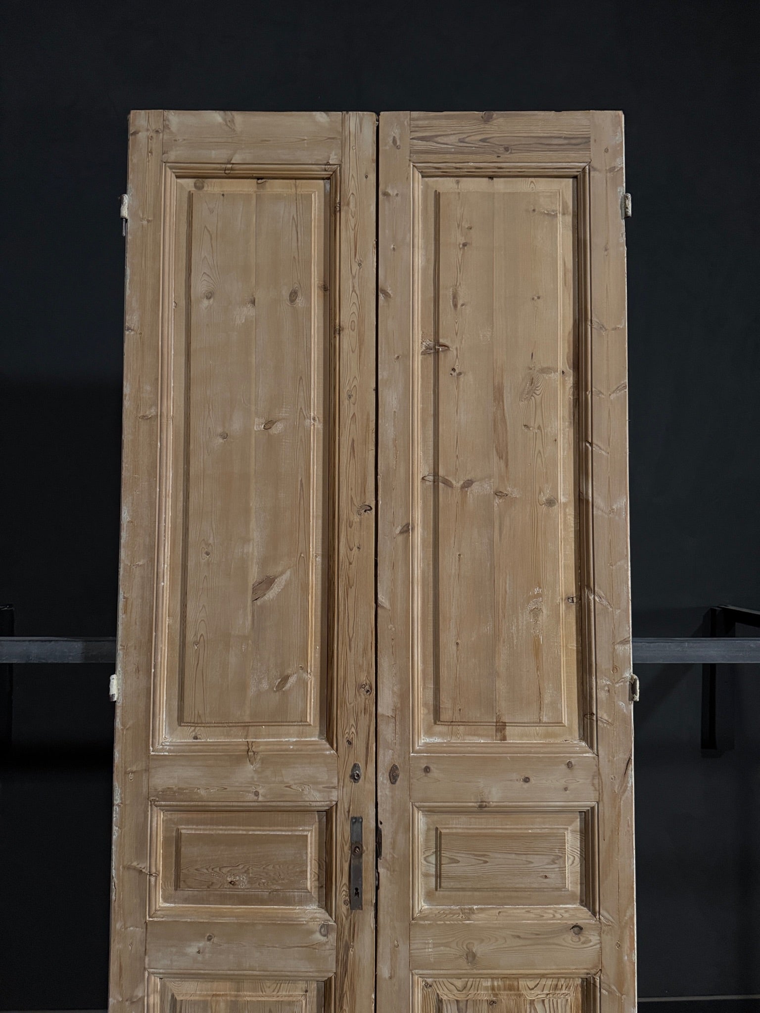 Antique 3 Panel Solid Double Doors - 43.5x106.5 - N331