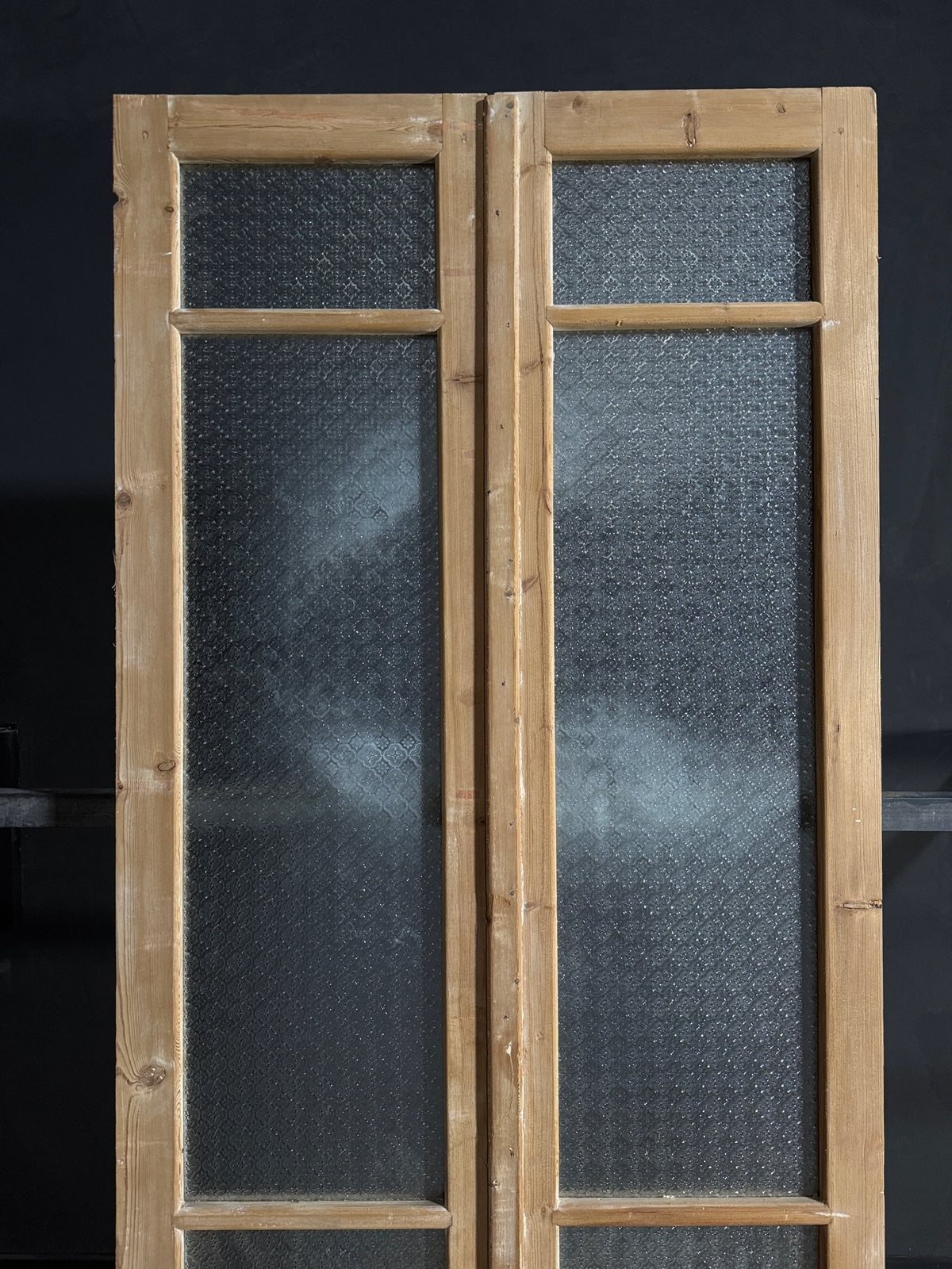 Antique Obscured Glass 2 Lite French Doors - 43.5x100.5 - N627