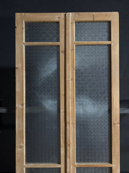 Antique Obscured Glass 2 Lite French Doors - 43.5x100.5 - N627