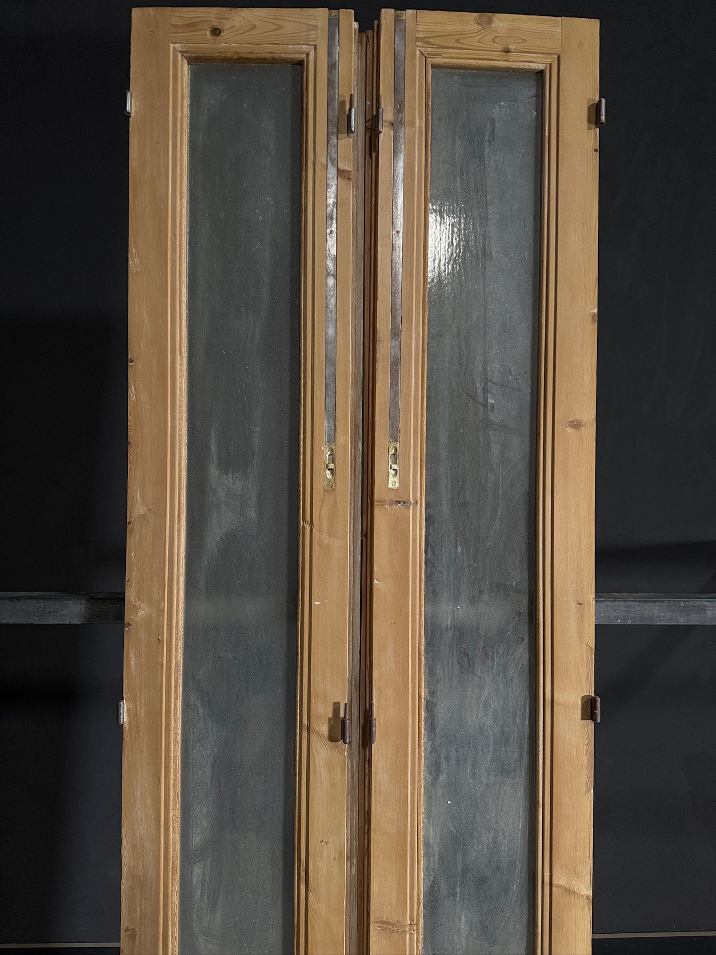 Antique Obscured Glass 1 Lite French Doors - 34x103.5 - N489