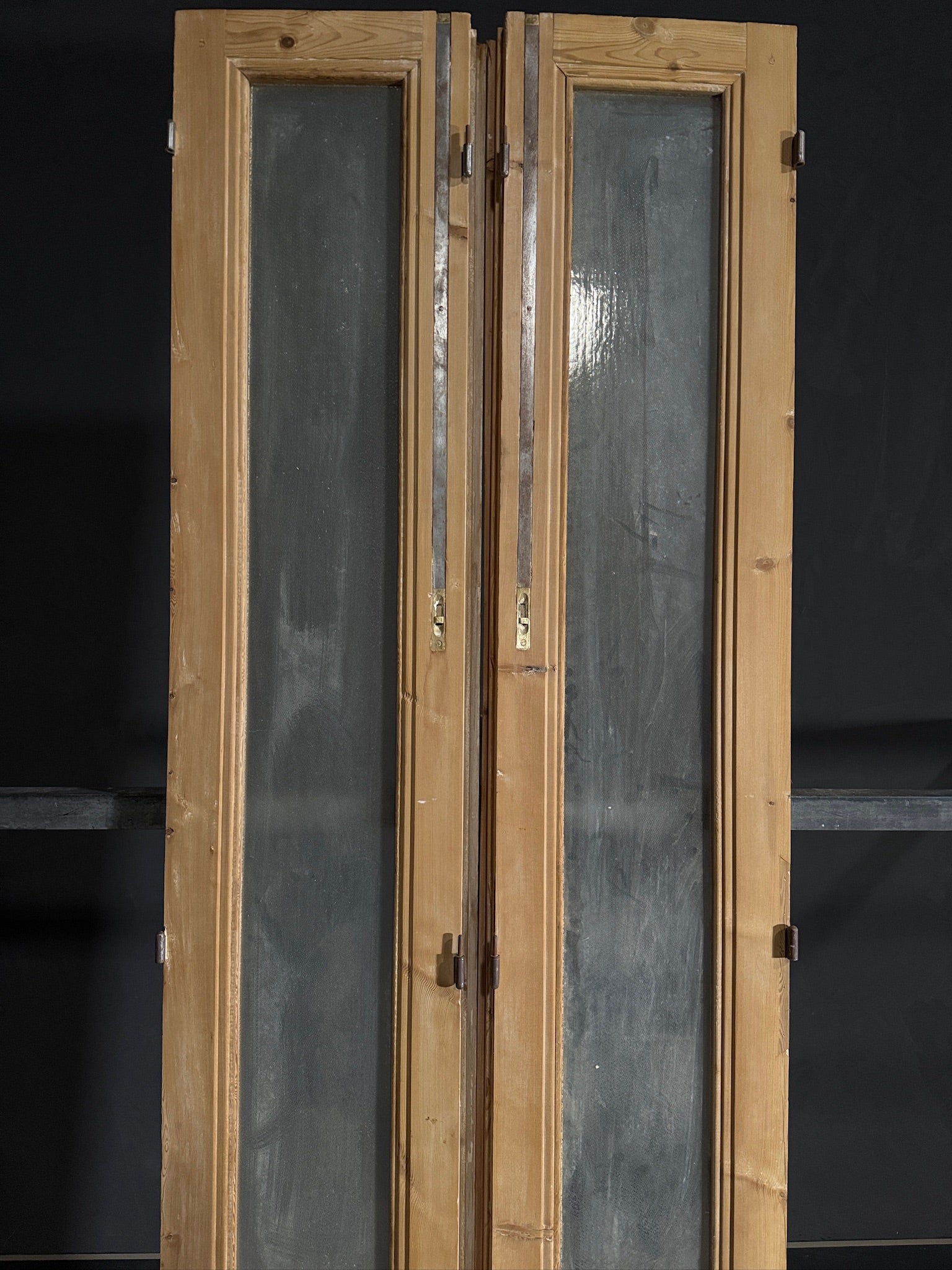 Antique Obscured Glass 1 Lite French Doors - 34x103.5 - N489