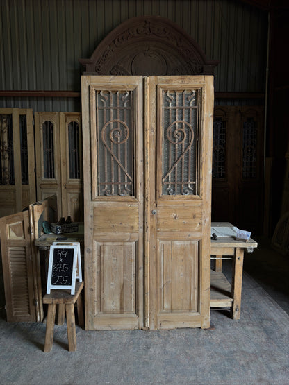 Classy Antique Iron French Doors - 44x87.5 J5