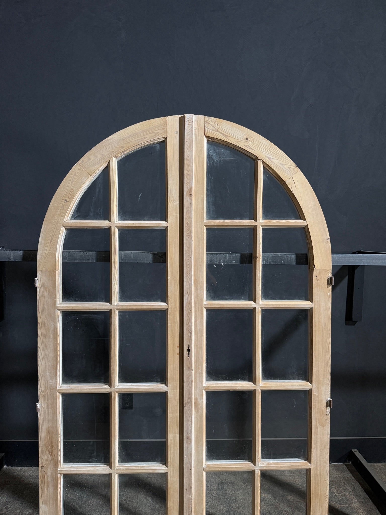 Antique Glass 5 Lite Arched French Doors - 51x83.25 - N181