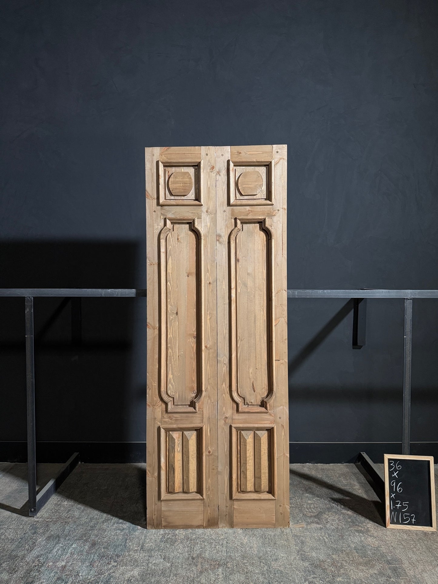 (The Allegra) Handcrafted Solid Wood Double Doors - 36x96 - N157