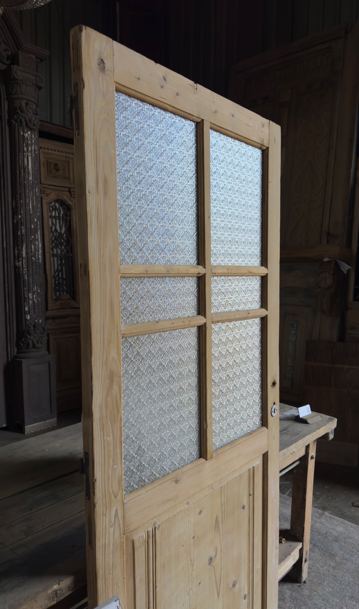 Antique Glass European Panel Door - 31.75x77.25 K488