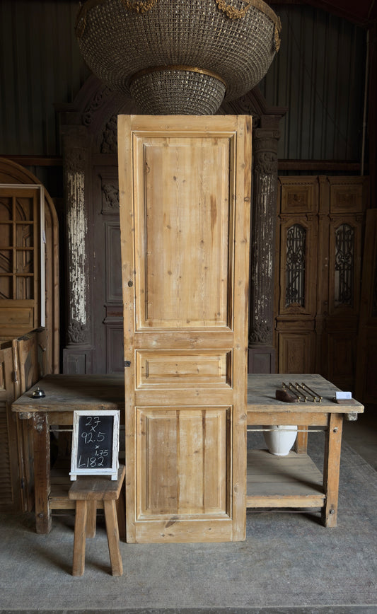3 Panel Single Solid Antique Door - 27x92.5 - L182