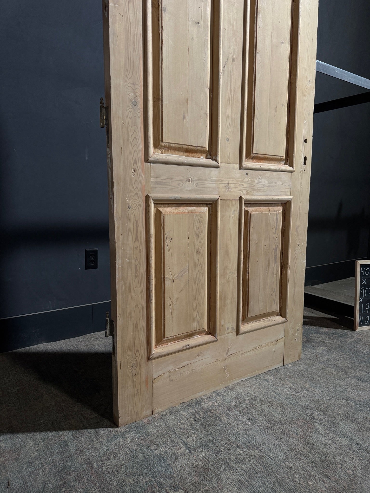 Antique 4 Panel Arched Solid Single Door - 40.25x90 - N267