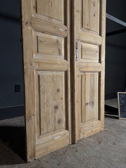 Antique 3 Panel Solid Double Doors - 40.25x90 - N587