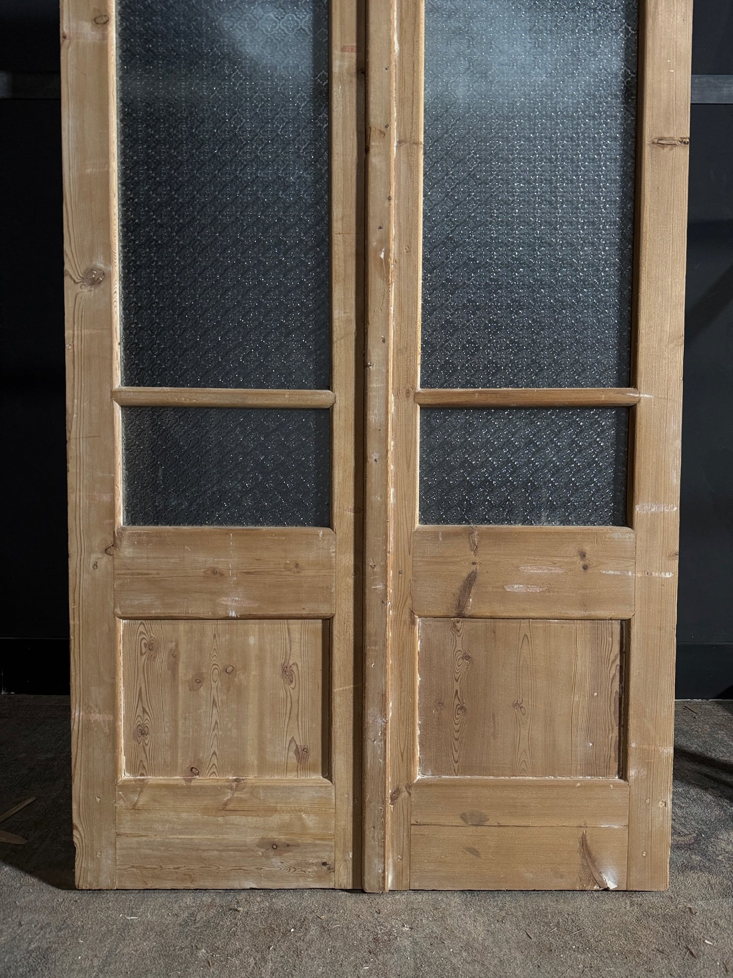 Antique Obscured Glass 2 Lite French Doors - 43.5x100.5 - N627