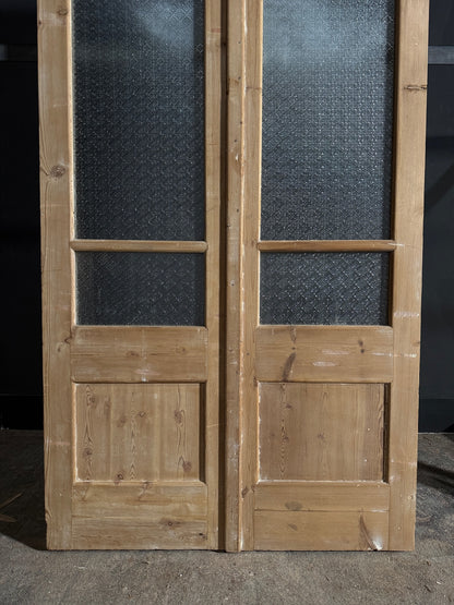 Antique Obscured Glass 2 Lite French Doors - 43.5x100.5 - N627