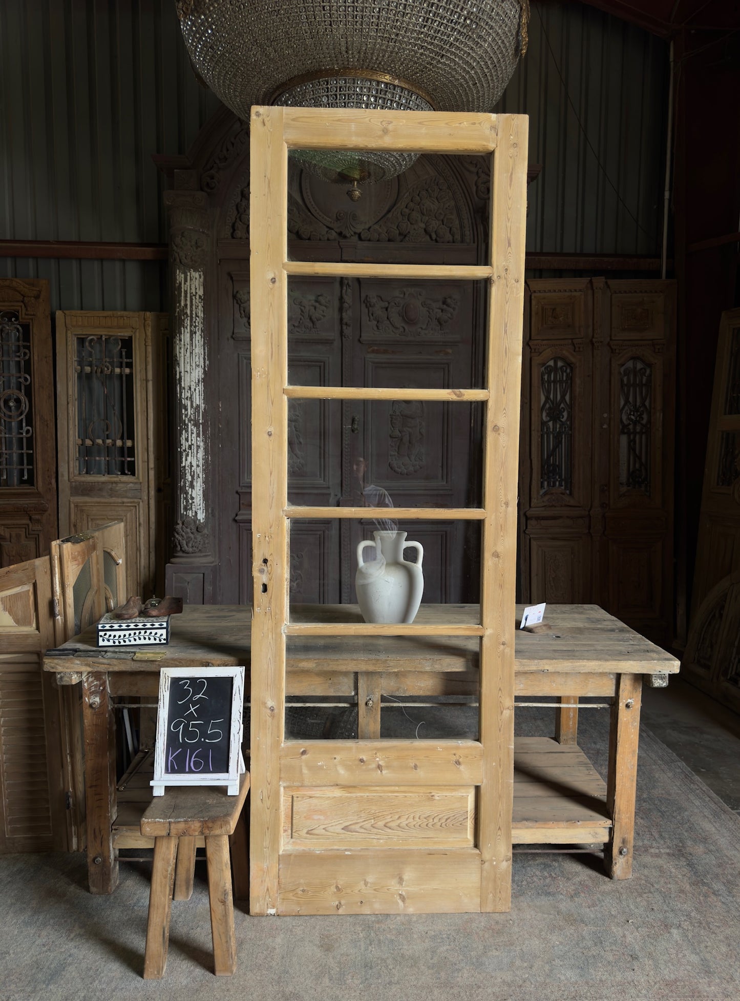 5 Lite Antique Glass Single Door - 32x95.5 K161