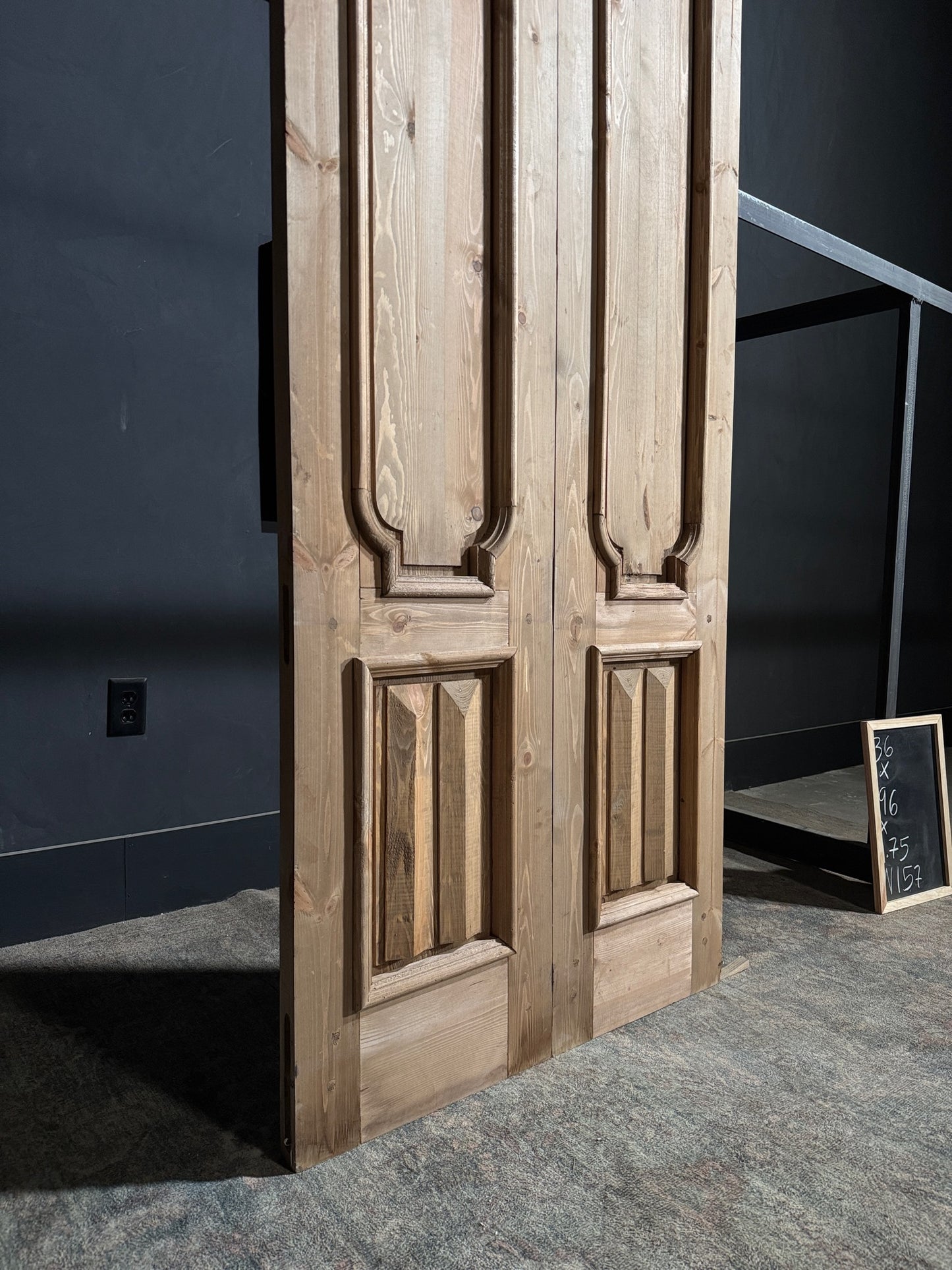 (The Allegra) Handcrafted Solid Wood Double Doors - 36x96 - N157