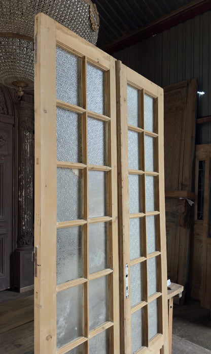 12 Lite Glass Antique French Doors - 47.5x99 K483