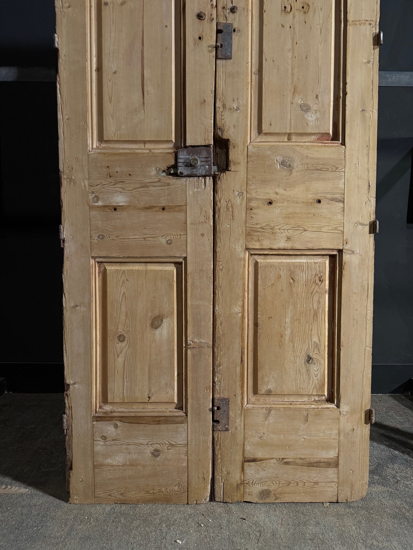 Antique Carved 4 Panel Double Doors - 41.75x97.5 - N652