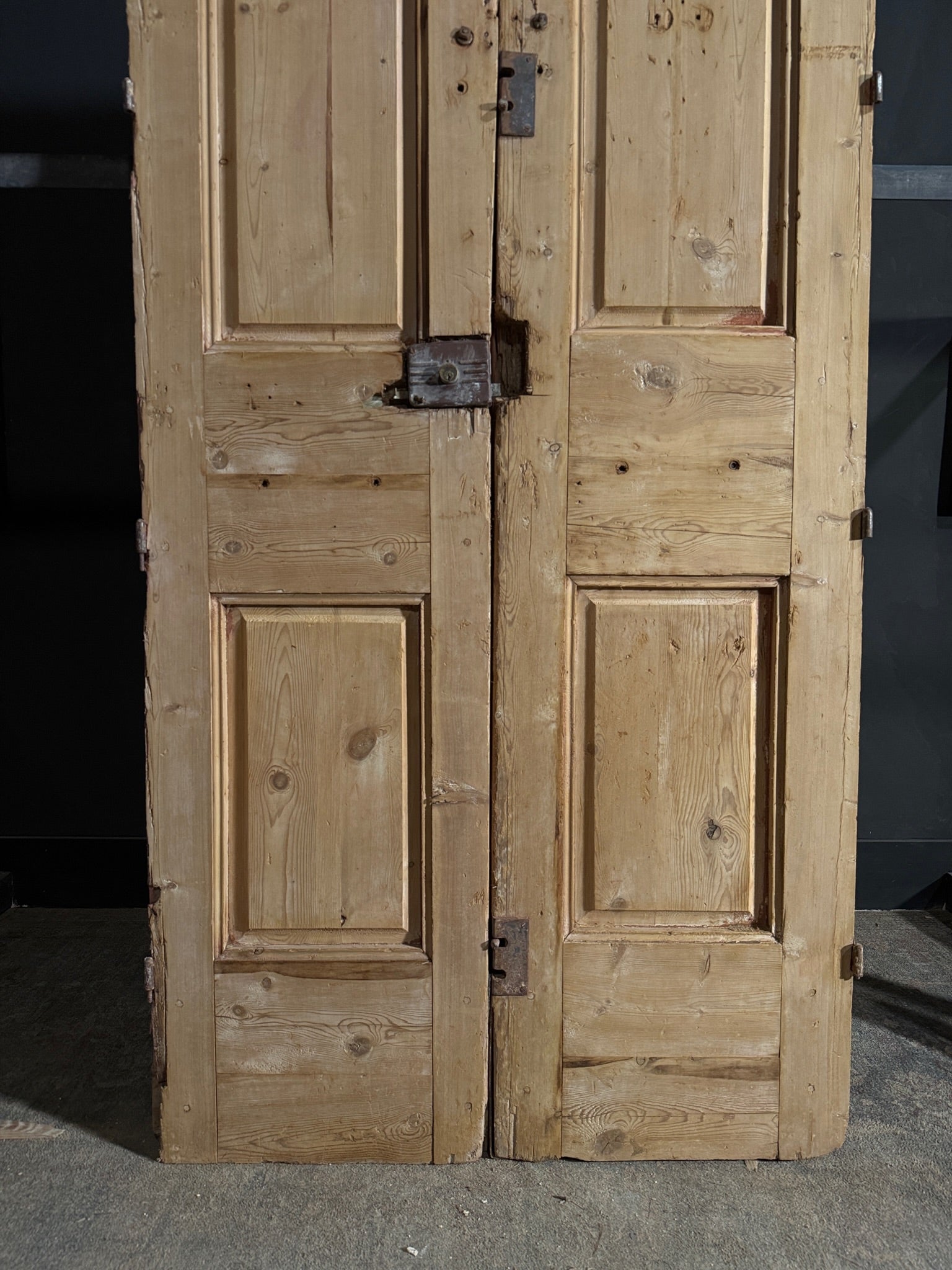 Antique Carved 4 Panel Double Doors - 41.75x97.5 - N652