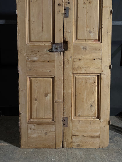 Antique Carved 4 Panel Double Doors - 41.75x97.5 - N652