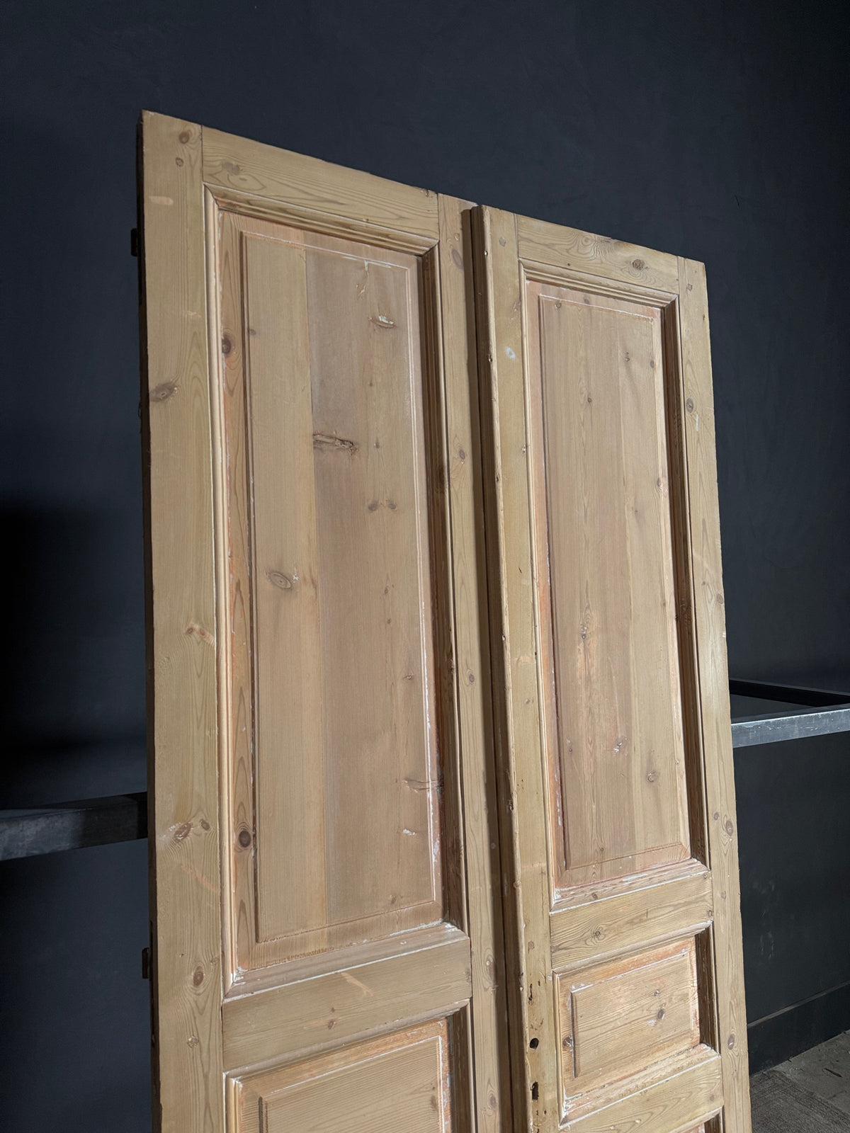Antique 3 Panel Solid Double Doors - 43.5x97.25 - N629