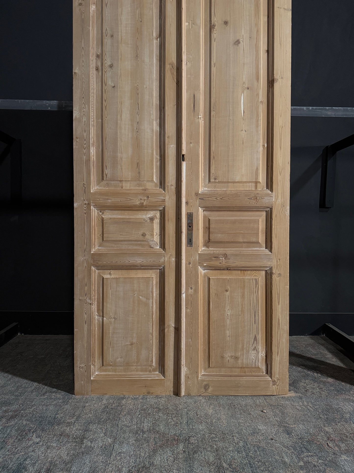 Antique 3 Panel Solid Double Doors - 44x92 - N87
