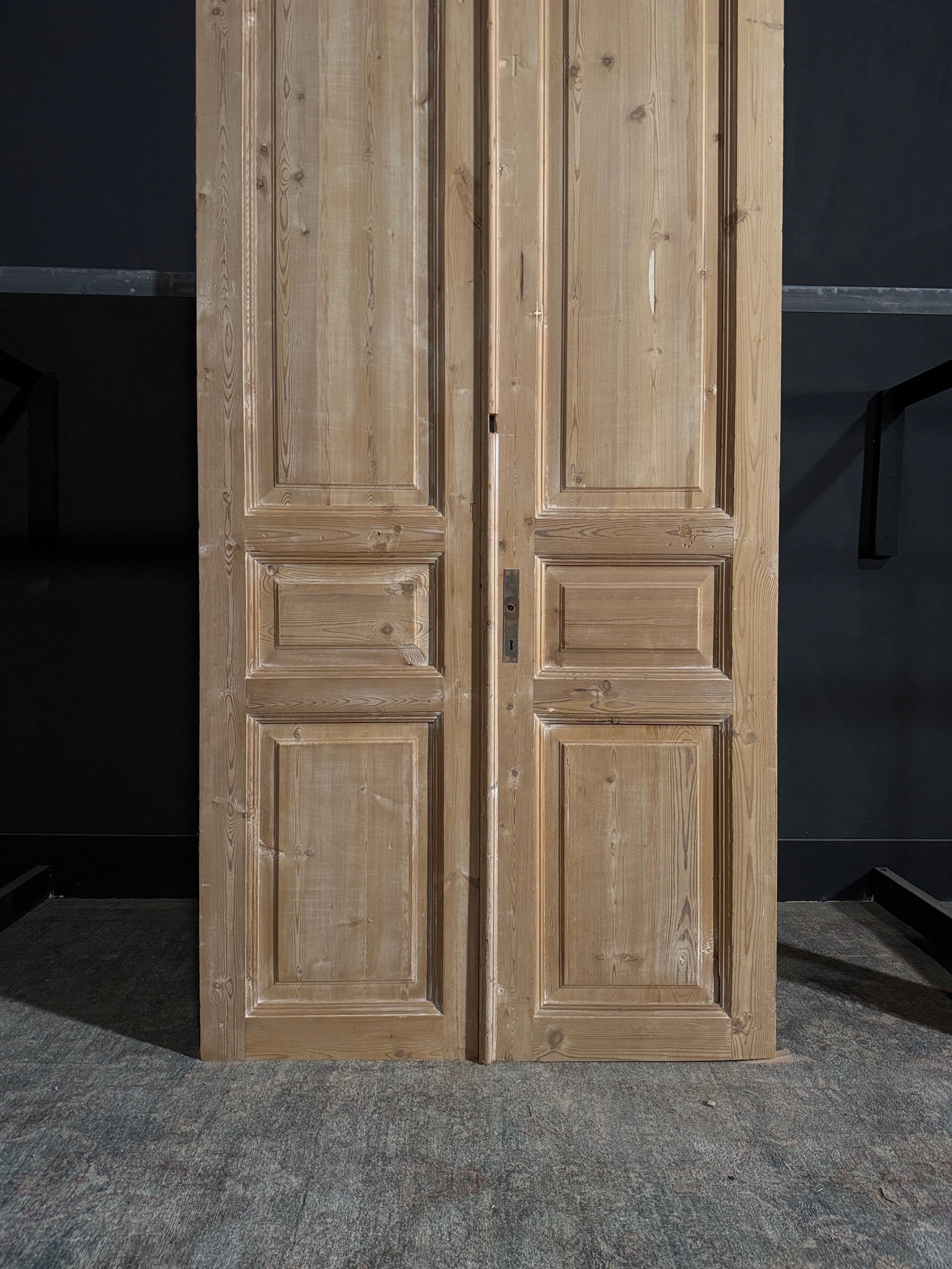 Antique 3 Panel Solid Double Doors - 44x92 - N87