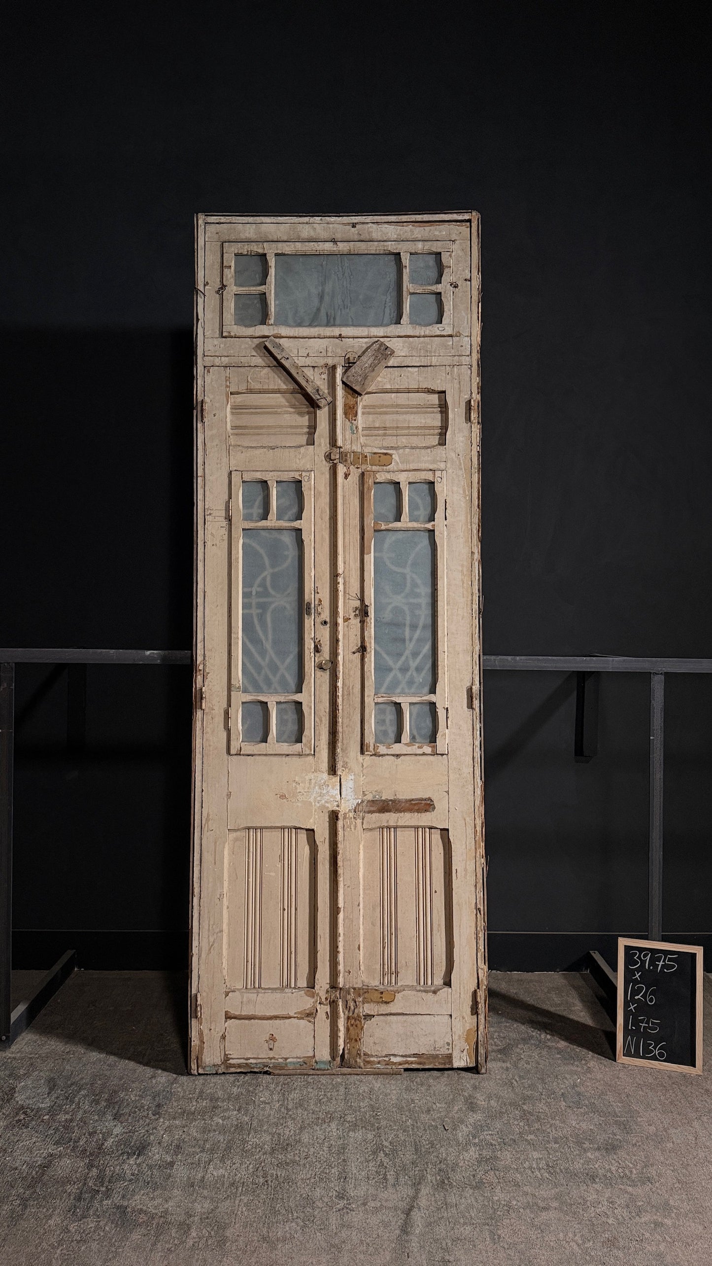 Antique Iron French Doors - 39.75x126 - N136