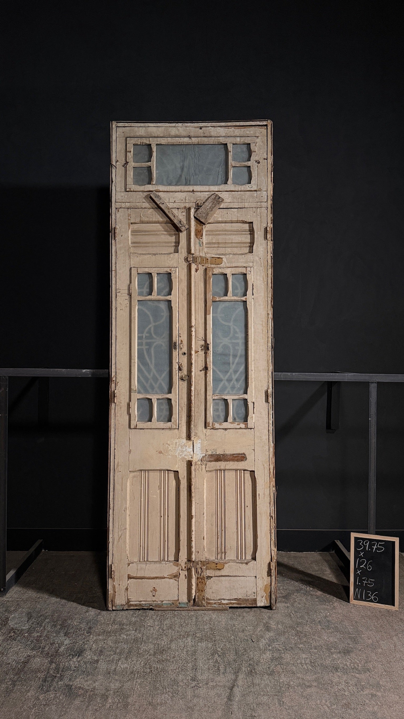 Antique Iron French Doors - 39.75x126 - N136