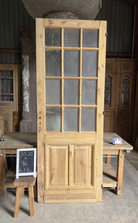 12 Lite Antique Glass Single Door - 35.25x96 K196