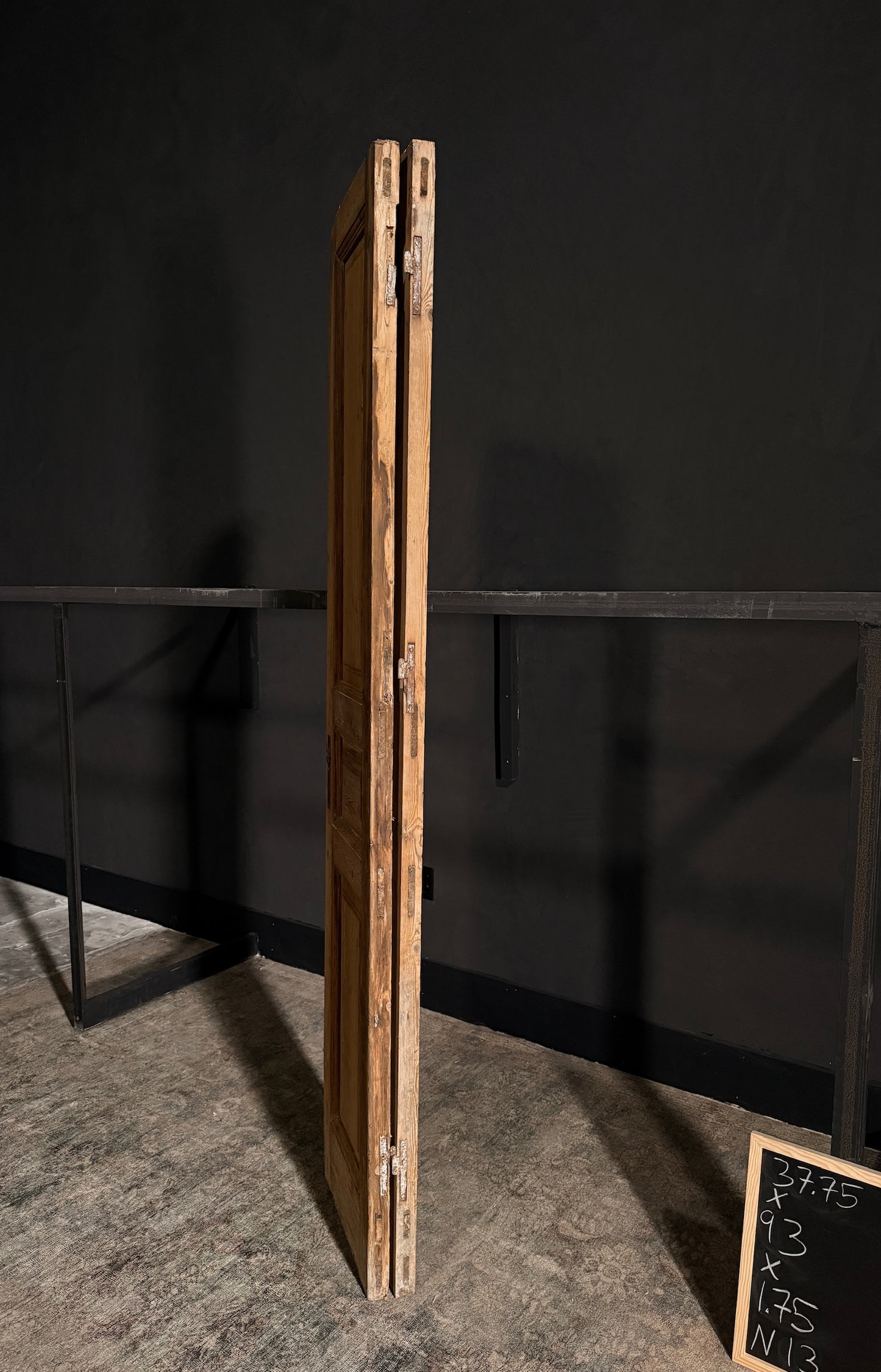 Antique Iron 3 Panel Double Doors - 37.75x93 - N13
