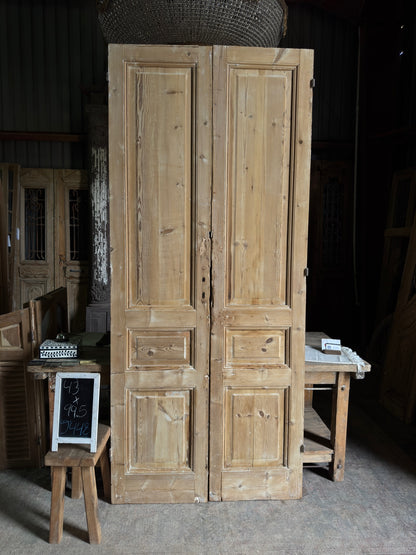 3 Panel Antique Solid French Doors - 43x99.5 J448