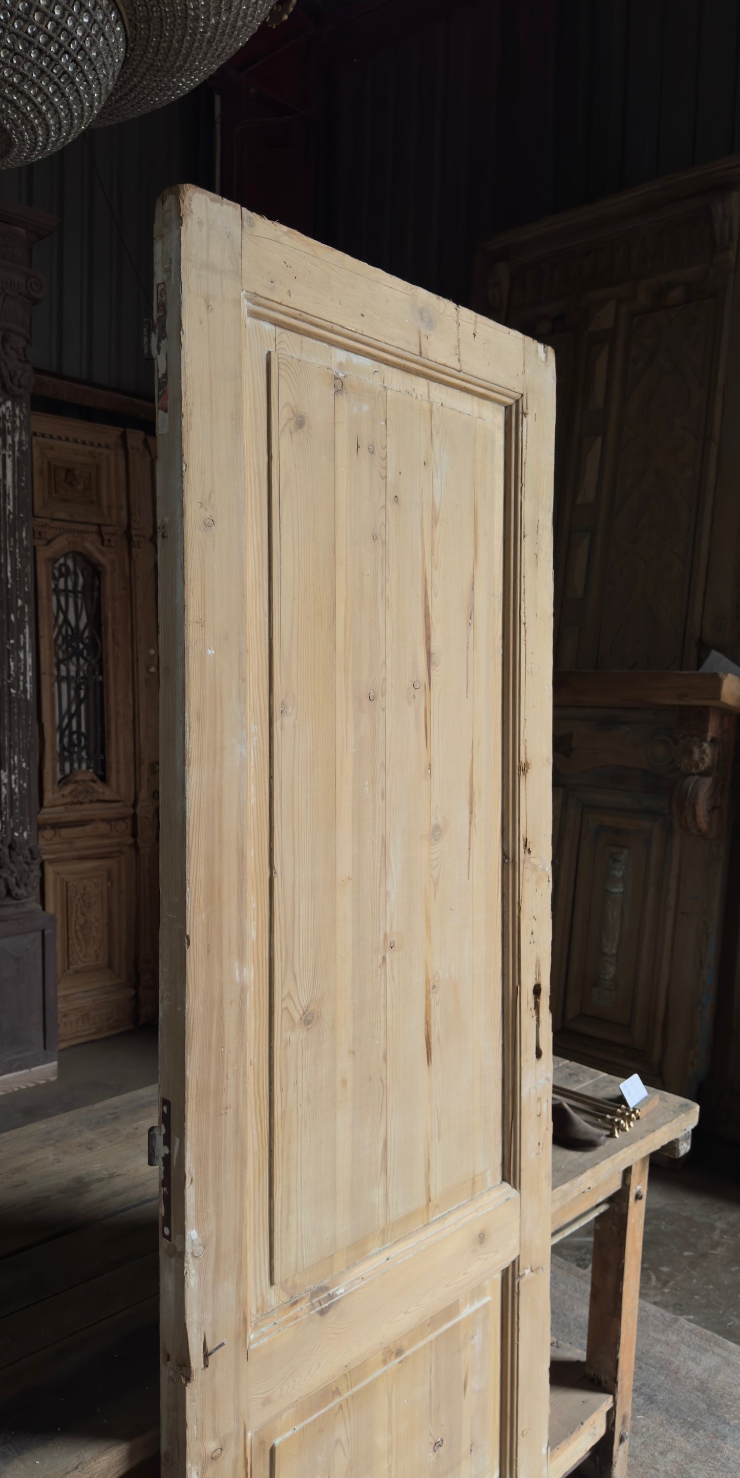 3 Panel Single Solid Antique Door - 28x84 - L167