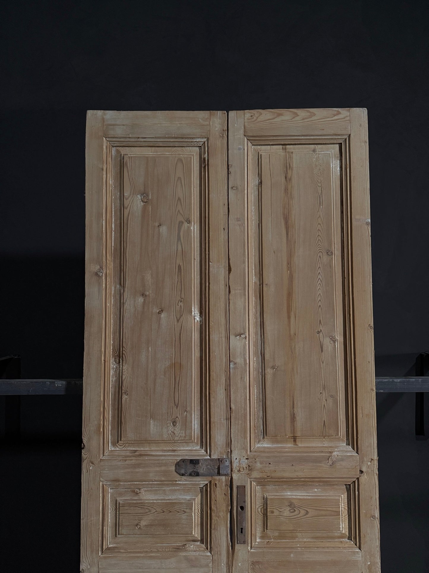 Antique Iron 3 Panel Double Doors - 43x101 - N25