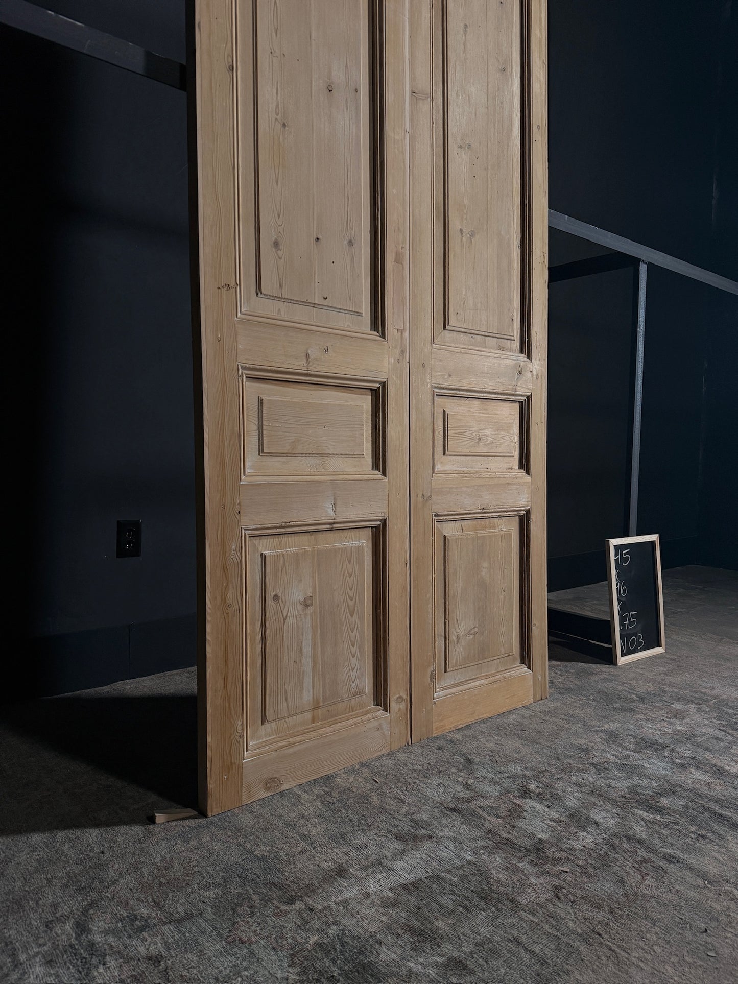 Antique 3 Panel Double Doors - 45x96 - N03