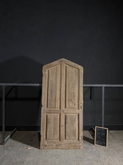 Antique 4 Panel Gothic Solid Oak Single Door - 39.75x84.5 - N534