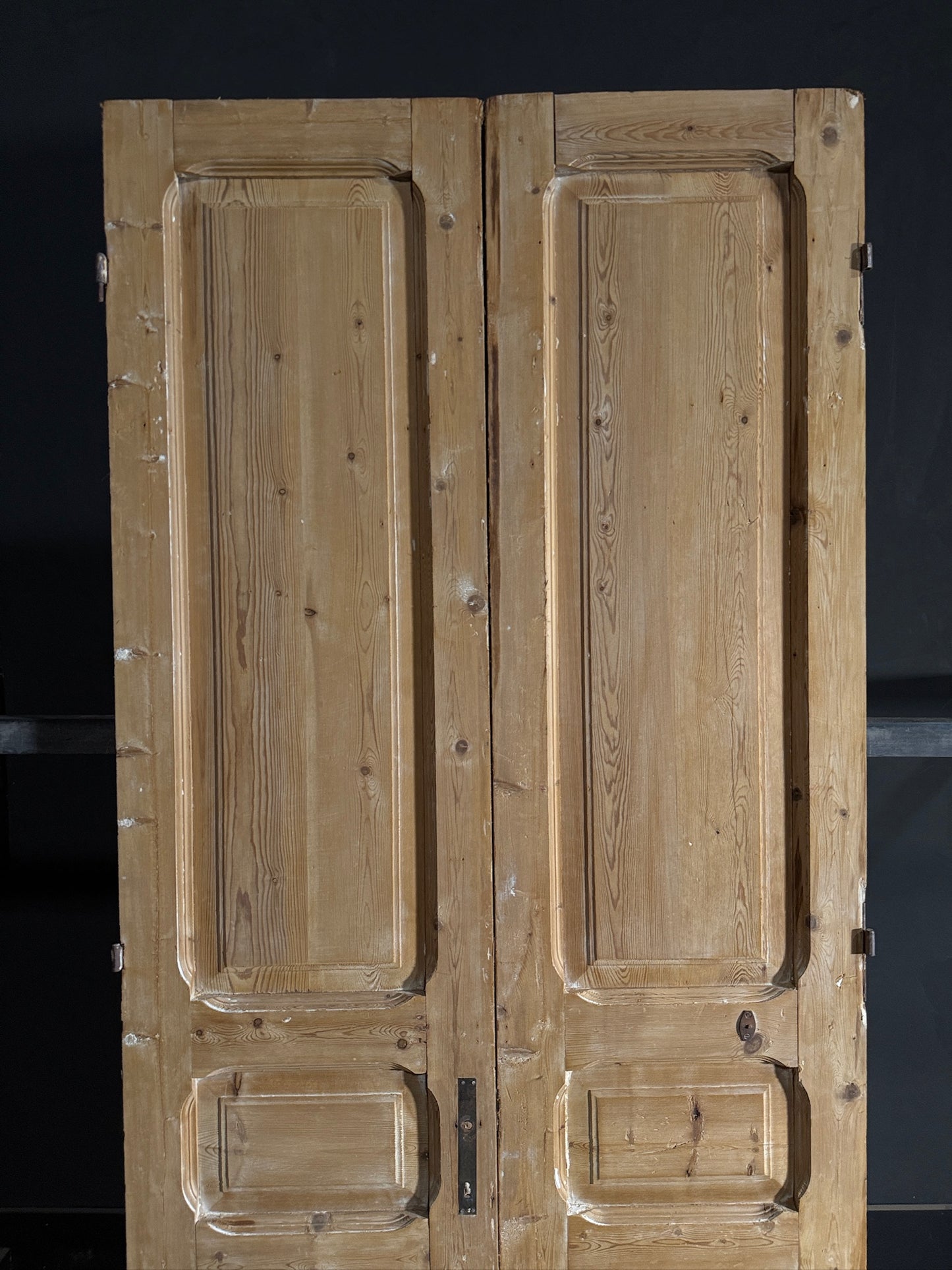 Antique 3 Panel Solid Double Doors - 40.5x94 - N607