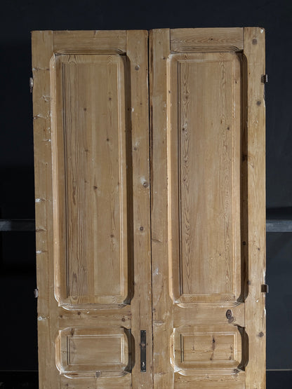 Antique 3 Panel Solid Double Doors - 40.5x94 - N607