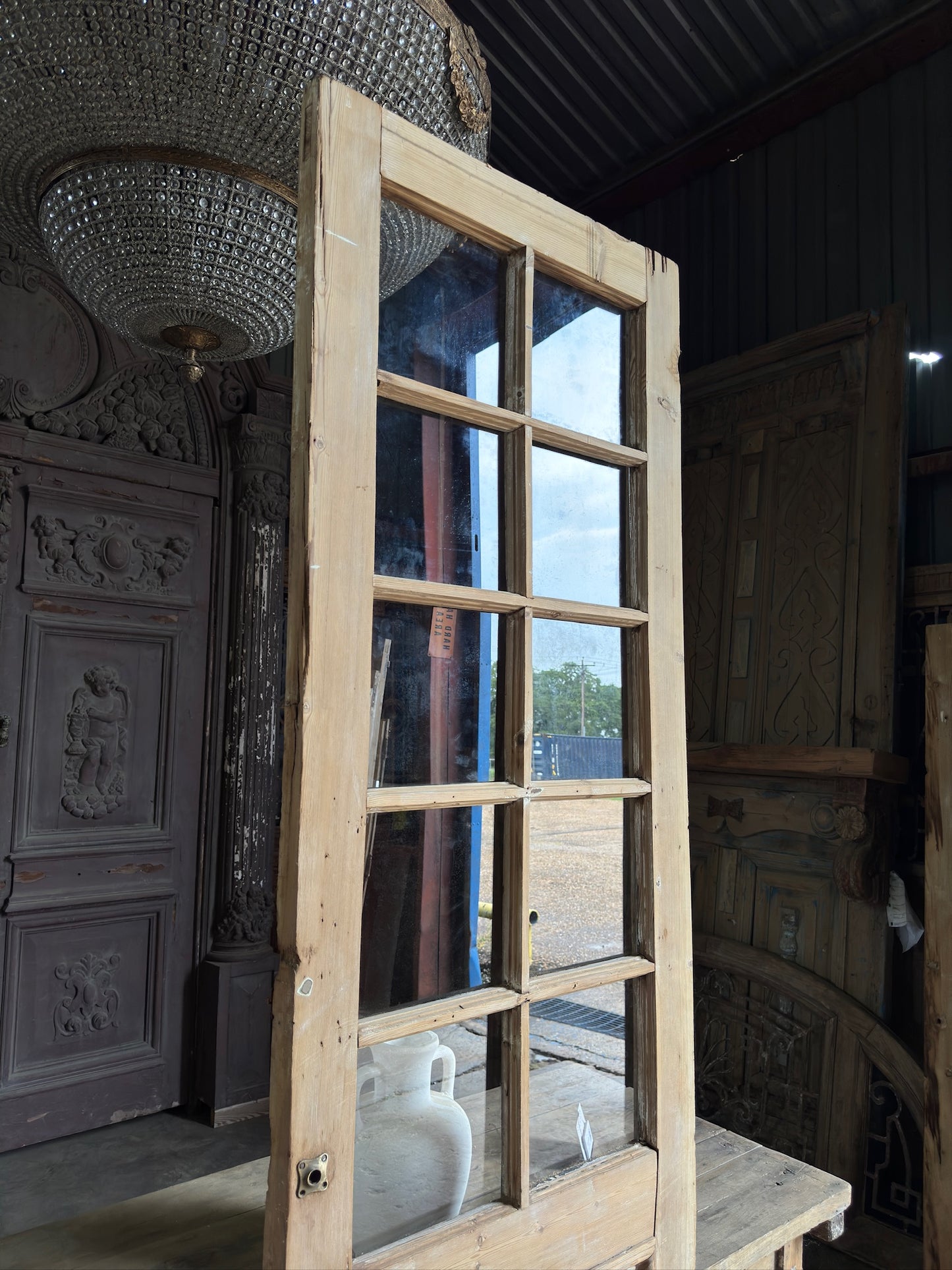 10 Lite Antique Glass Single Door - 29.5x99 K122