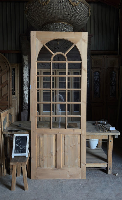 Handcrafted Arched Glass Door - 36x96 L519