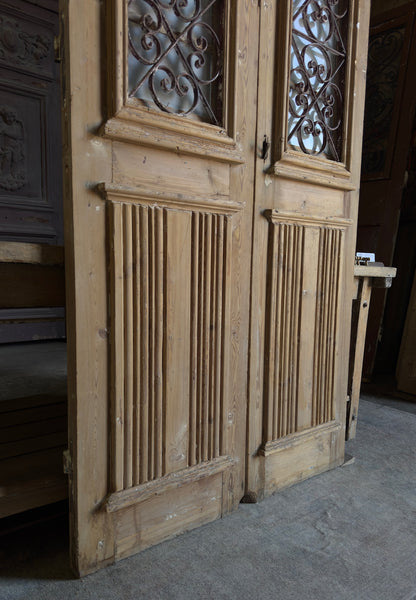 Scrolled Antique Iron French Doors - 43.5x93 - L295